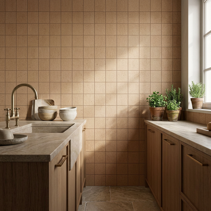 Le Terre Sughero Decoro 100x100mm Matt Floor/Wall Tile — hero product shot