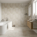 Pierres des Châteaux Fontainebleau 600x600mm Matt Floor/Wall Tile — bathroom setting
