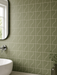 Curve Garden Green Matt 83x120mm Mosaic Wall Tile — bathroom setting