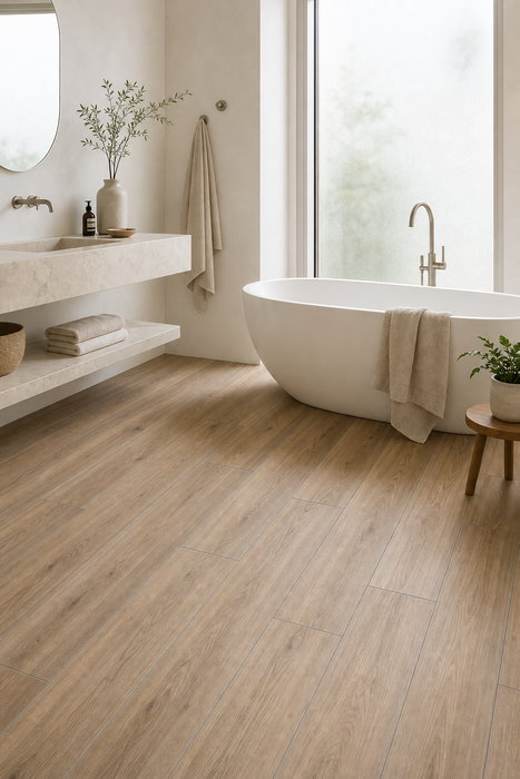 Frame Superior 200x1220mm Matte Floor/Wall Tile — bathroom setting