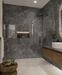 Marvel Dream Grigio Intenso 600x600mm Polished Finish Floor Tile — bathroom setting