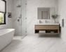 Marvel Pro Statuario Select 600x600mm Matte Finish Floor Tile — bathroom setting