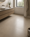 Dwell Greige 600x600mm Polished Finish Floor Tile — bathroom setting