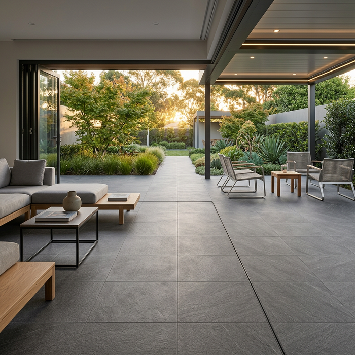 Brave Grey 600x600mm Matte Finish Floor Tile — bathroom setting