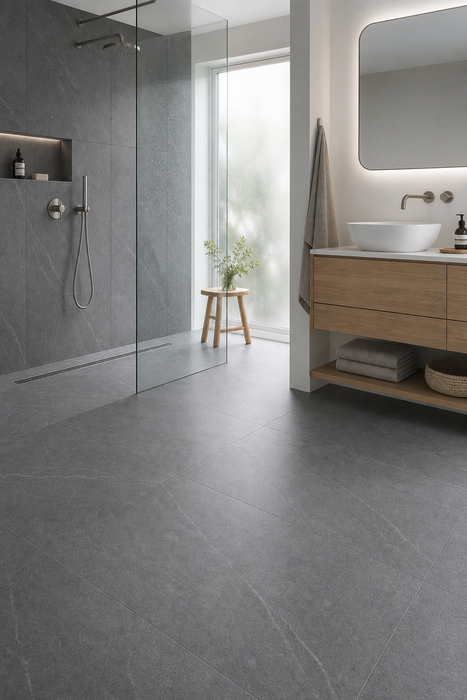 Marvel Stone Cardoso Elegant 450x900mm Matte Finish Floor Tile — bathroom setting
