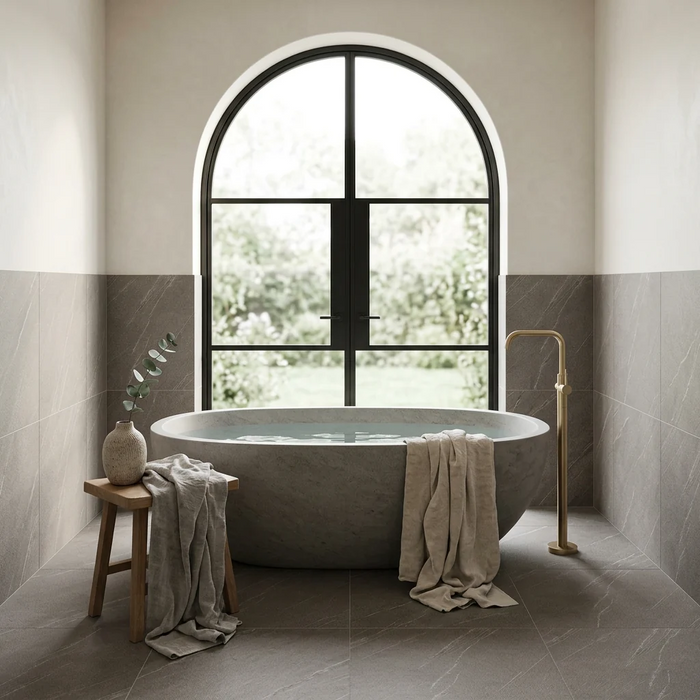 Marvel Stone Cardoso Elegant 600x600mm Matte Finish Floor Tile — bathroom setting