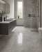 Marvel Stone Bardiglio Grey 600x600mm Polished Finish Floor Tile — bathroom setting