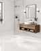 Marvel Gems Terrazzo White 600x600mm Polished Finish Floor Tile — bathroom setting