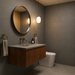 Dwell Smoke 300x600mm Matte Finish Floor Tile — bathroom setting