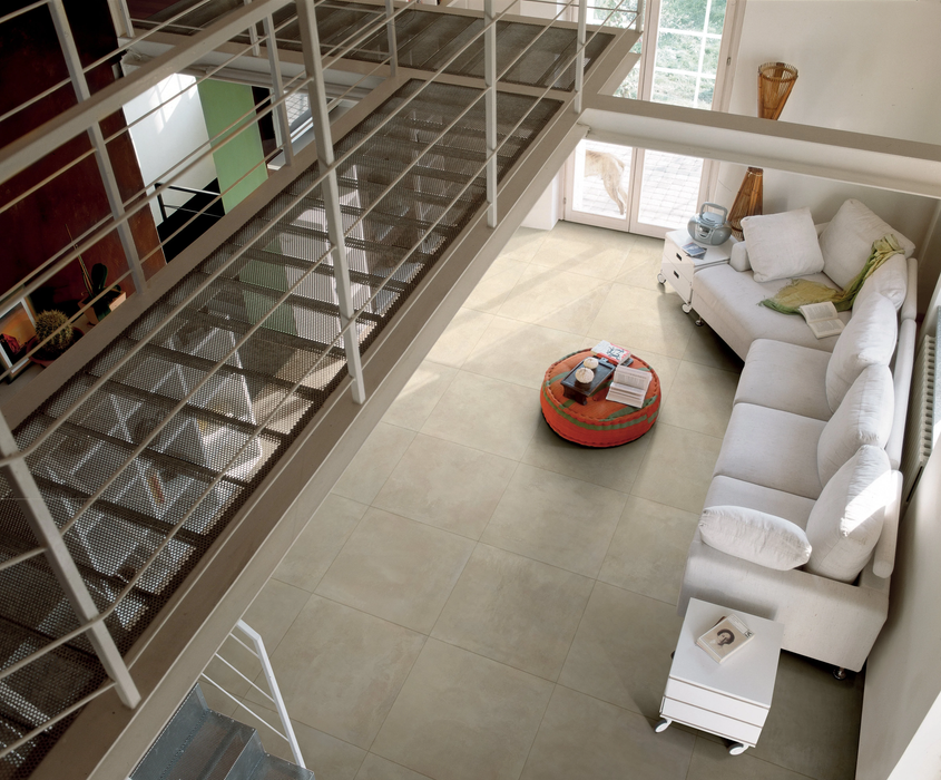 Emotion Taupe 600x600mm Matte Floor/Wall Tile — living area setting