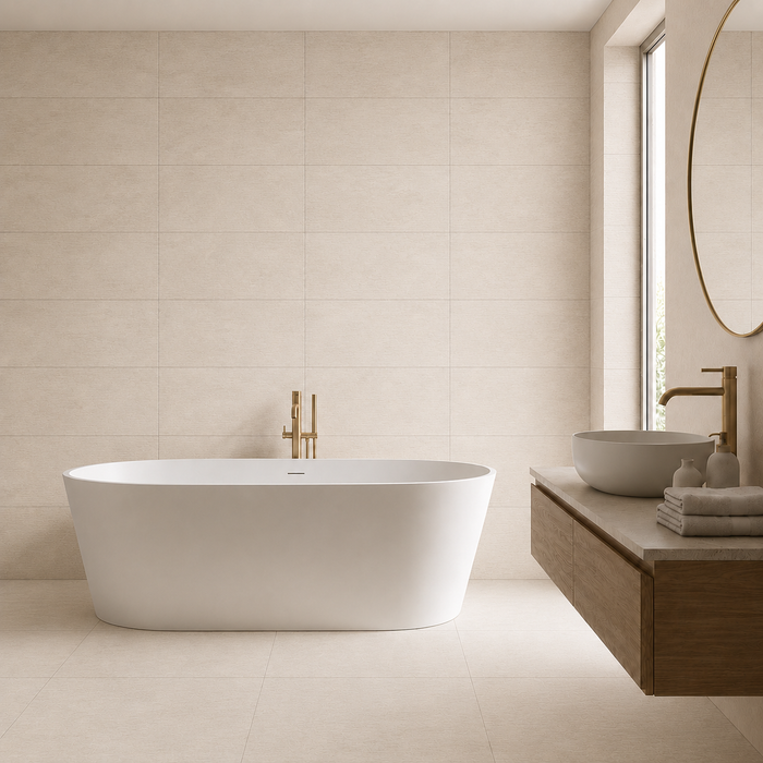 Lims Ivory 375x750mm Line Matte Finish Wall Tile — image 2