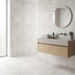 Volcano White 600x600mm Matte Floor/Wall Tile — bathroom setting