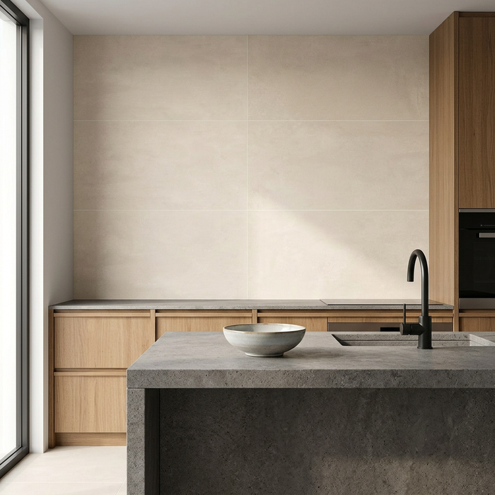 Boost Pro Ivory 600x600mm Matte Finish Floor Tile (1.08m2 box) - AI generated product/lifestyle image 2