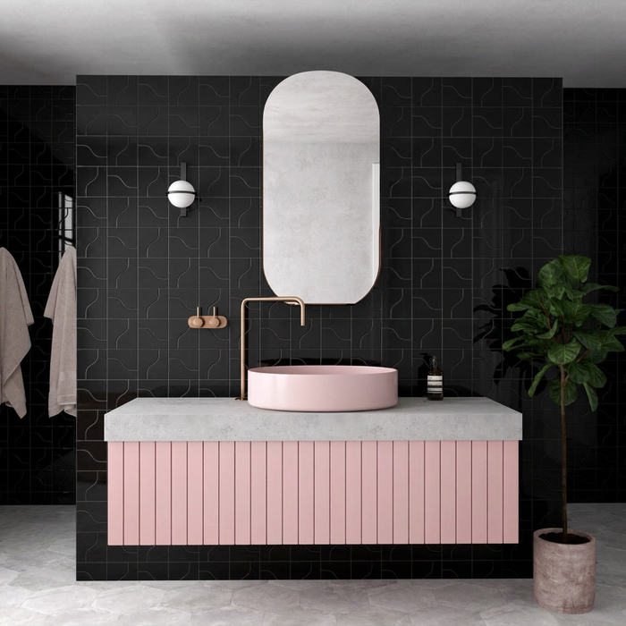 Curve Black Gloss 83x120mm Mosaic Wall Tile (.48m2 box) - image 2