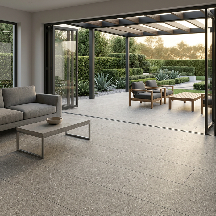 Dolmen Pro Cenere 375x750mm Grip Finish Floor Tile (1.12m2 box) - AI generated product/lifestyle image 2