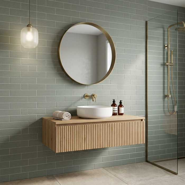 Dust Sage Subway 50x200 Line Textured Wall Tile (0.44m2 box) - image 2