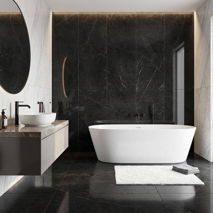 La Marca Nero Venato 600x1200mm Polished Floor/Wall Tile (1.44m2 box) - image 2