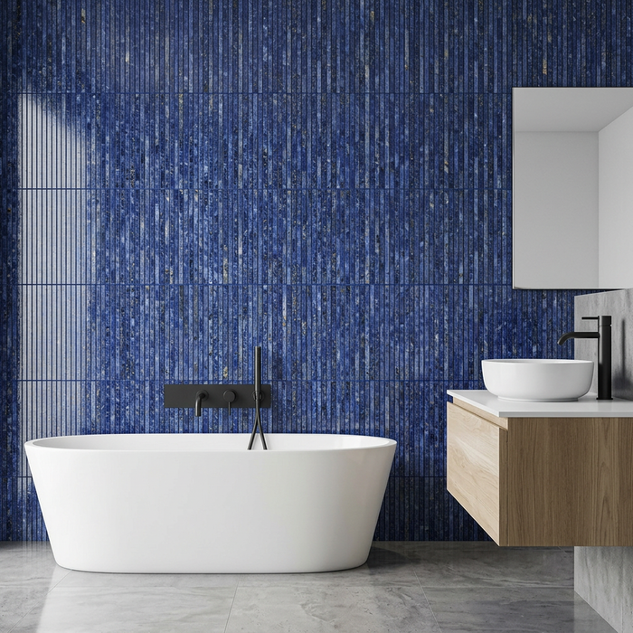 Marvel Dream Ultramarine Line 305x260mm Polished Finish Mosaic Tile (0.47m2 box) - image 2