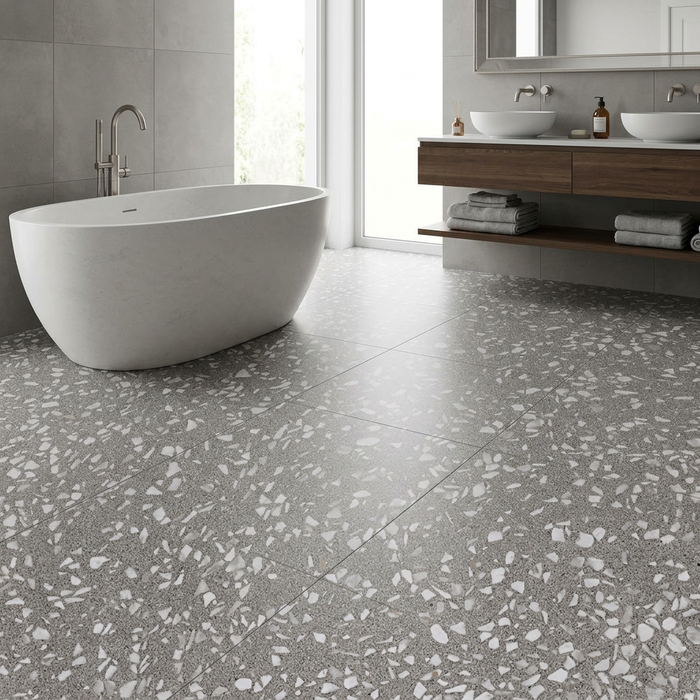 Marvel Gems Terrazzo Grey 600x600mm Matte Finish Floor Tile (1.08m2 box) - image 2