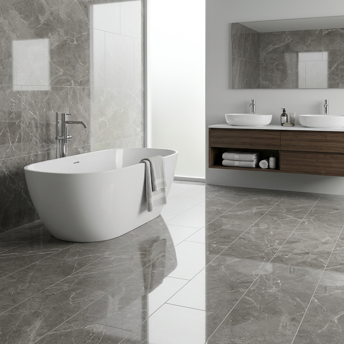 Marvel Pro Grey Fleury 450x900mm Polished Finish Floor Tile (1.215m2 box) - image 2