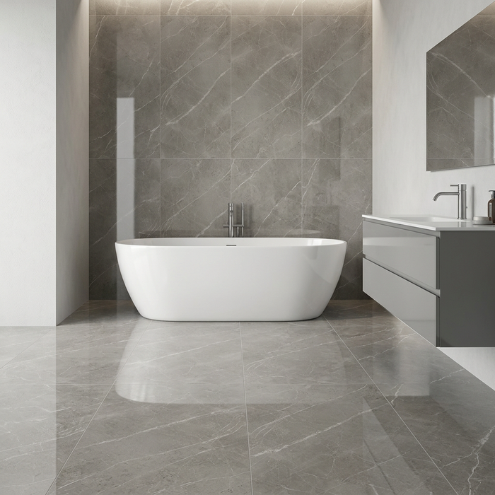 Marvel Pro Grey Fleury 600x1200mm Polished Finish Floor Tile (1.44m2 box) - image 2