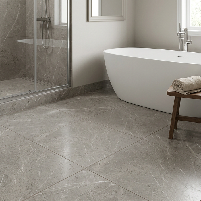 Marvel Pro Grey Fleury 600x600mm Satin Finish Floor Tile (1.08m2 box) *discontinued* - image 2