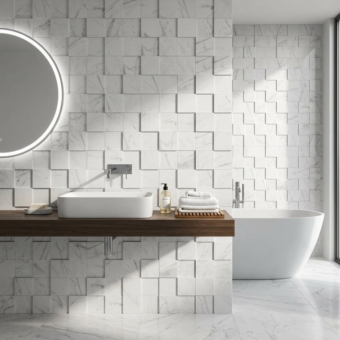 Marvel Pro Statuario Select Mosaic 300x300mm 3D Finish Wall Tile (0.54m2 box) - image 2