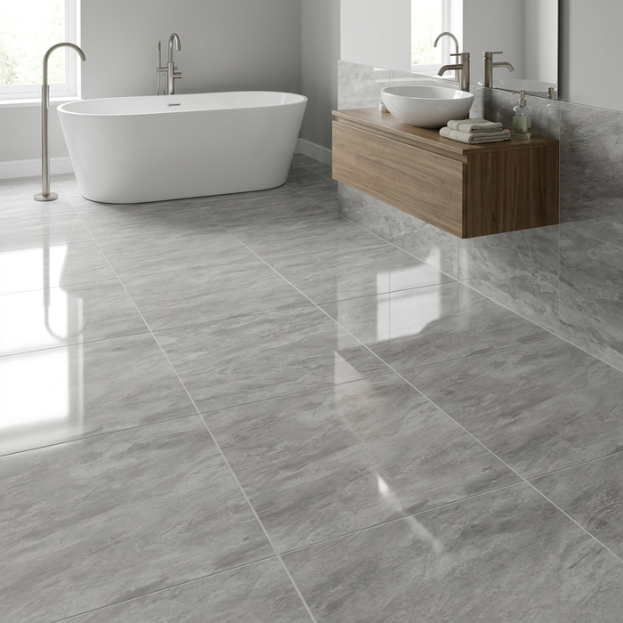 Marvel Stone Bardiglio Grey 600x600mm Polished Finish Floor Tile (1.08m2 box) - image 2