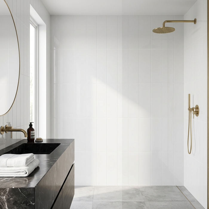 Sense White 200x600mm Gloss Wall Tile (1.44m2 box) - image 2