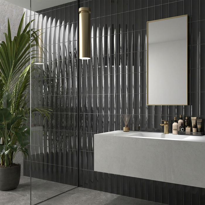 Vibe Out Almost Black Gloss 65x200mm Wall Tile (0.50m2 box) - image 2
