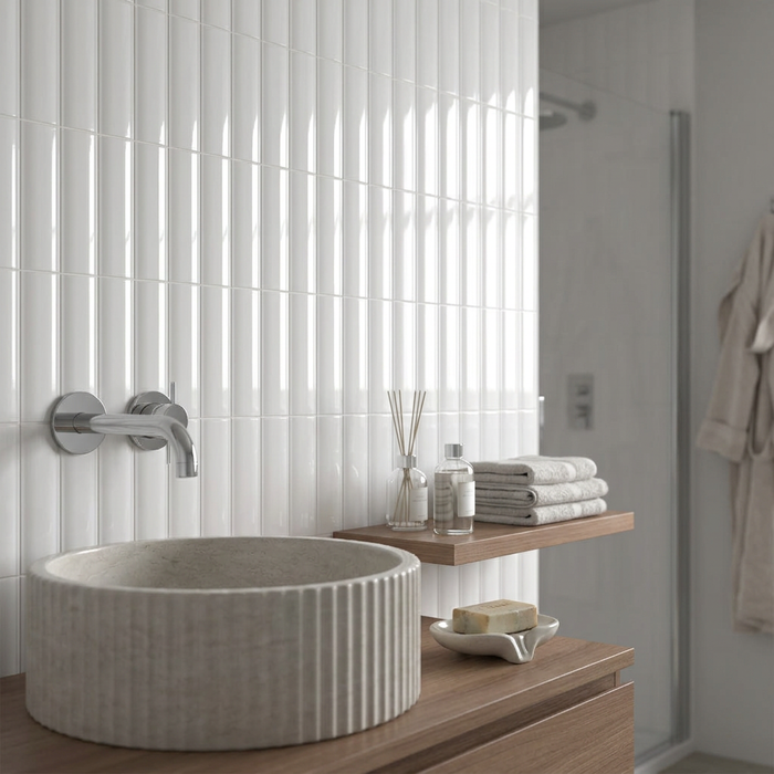 Vibe Out Gesso White Gloss 65x200mm Wall Tile (0.50m2 box) - image 2