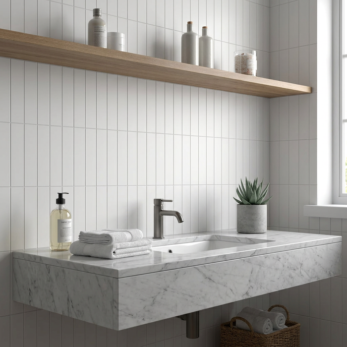 Vibe Out Gesso White Matt 65x200mm Wall Tile (0.50m2 box) - image 2