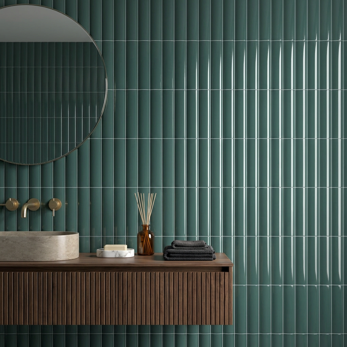 Vibe Out Newport Green Gloss 65x200mm Wall Tile (0.50m2 box) - image 2