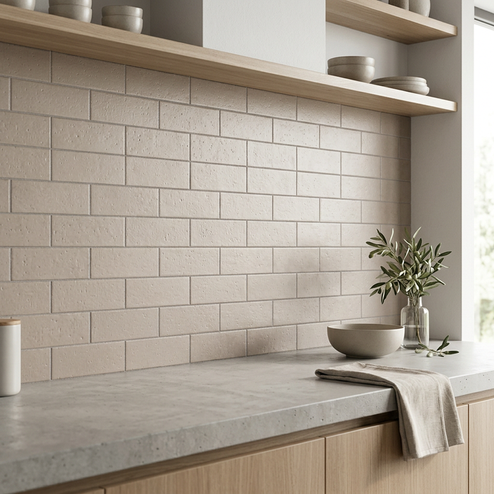 Kalma Morchella Matt Wall Tile 60x186mm — kitchen setting