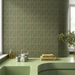 Curve Garden Green Matt 83x120mm Mosaic Wall Tile — kitchen setting