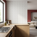 Curve White Matt 83x120mm Mosaic Wall Tile — kitchen setting
