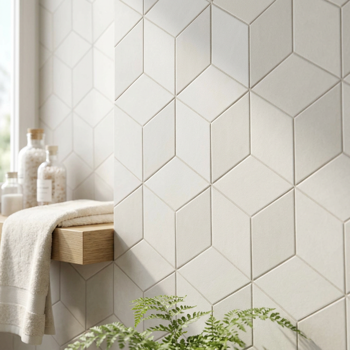 Mek Light Mosaico Esagono 300x350mm sheet White Body Wall Tile — image 3