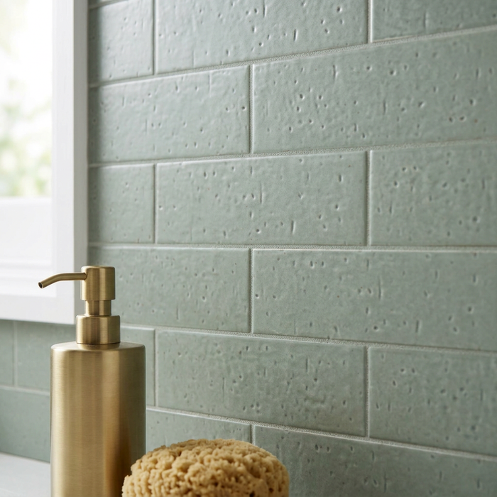 Kalma Blue Lake Matt Wall Tile 60x186mm — surface detail