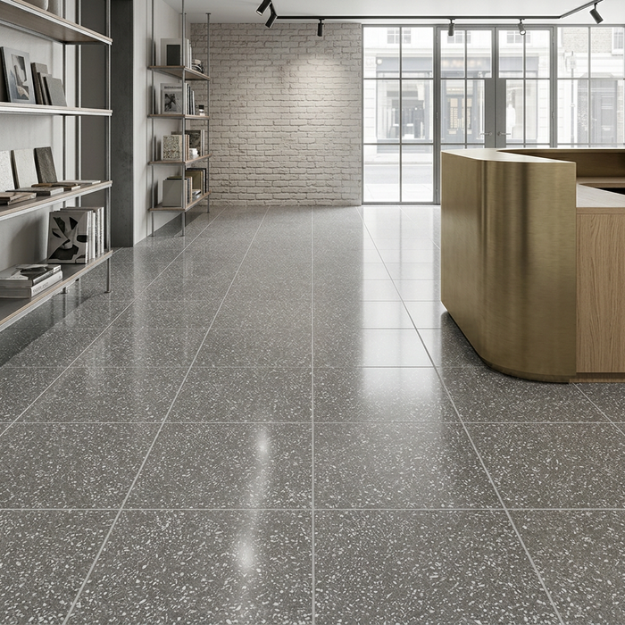 Marvel Gems Terrazzo Grey 600x600mm Polished Finish Floor Tile - image 3