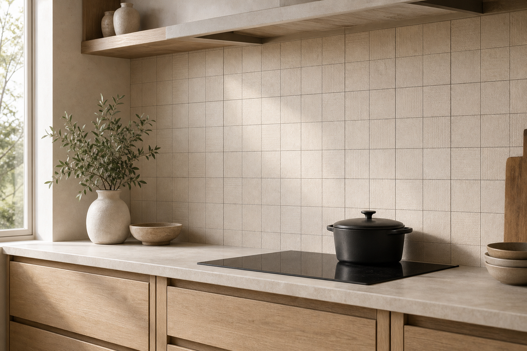 Le Terre Natural 100x100mm Matt Floor/Wall Tile — kitchen setting