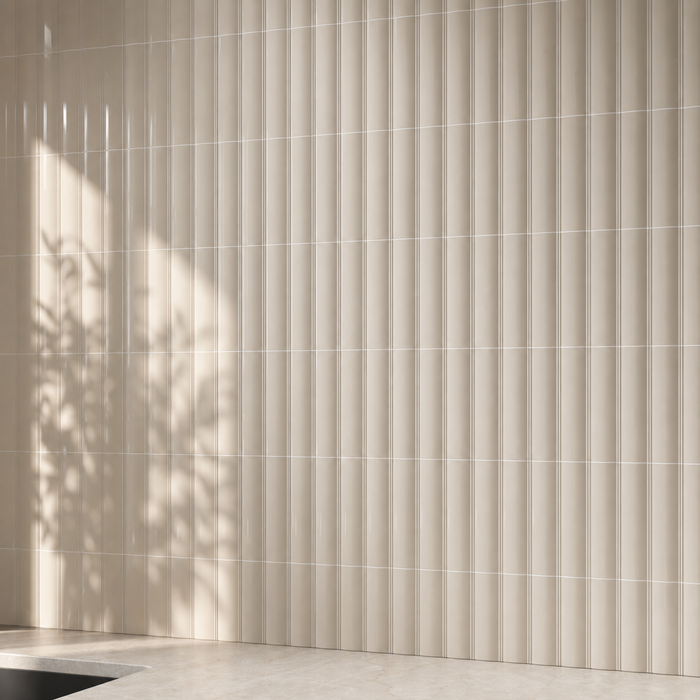 Vibe Out Light Mocha Matt 65x200mm Wall Tile — kitchen setting