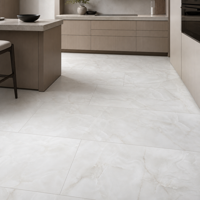 La Marca Onyx Nuvolato 600x1200mm Honed Floor/Wall Tile — kitchen setting