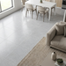 Kai White 600x600mm Lappato Floor Tile — kitchen setting