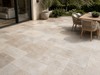 Ivory Mix Travertine Tumbled French Pattern — living area setting