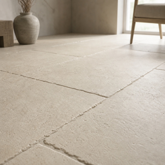 Lims Ivory 375x750mm Tumbled Matte Finish Floor Tile — surface detail