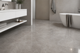 Marvel Pro Grey Fleury 600x600mm Polished Finish Floor Tile — bathroom setting