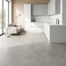 Marvel Pro Grey Fleury 600x600mm Satin Finish Floor Tile *discontinued* — kitchen setting