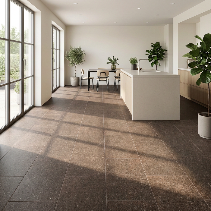 Dolmen Pro Rosso 375x750mm Matte Finish Floor Tile — kitchen setting