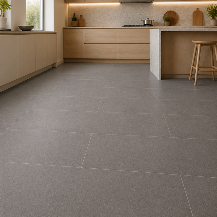 Arkshade Lead 450x900mm Matte Finish Floor Tile — kitchen setting