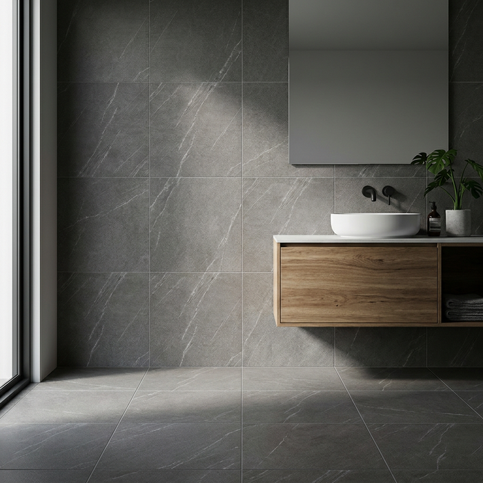 Marvel Stone Cardoso Elegant 600x600mm Matte Finish Floor Tile — bathroom setting